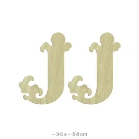 KD230 Dekoratif "J" Harfi Ahşap Boyanabilir Obje